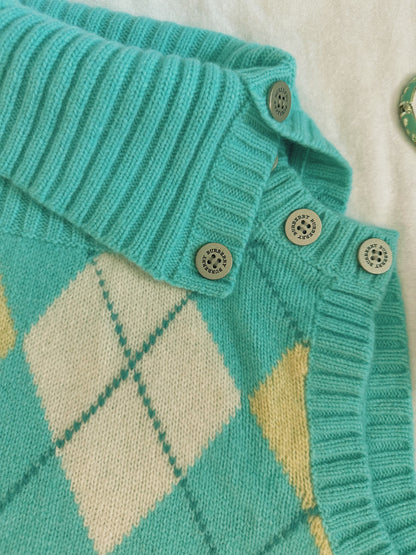 Brand New Burberry London Mint Green Plaid Vest